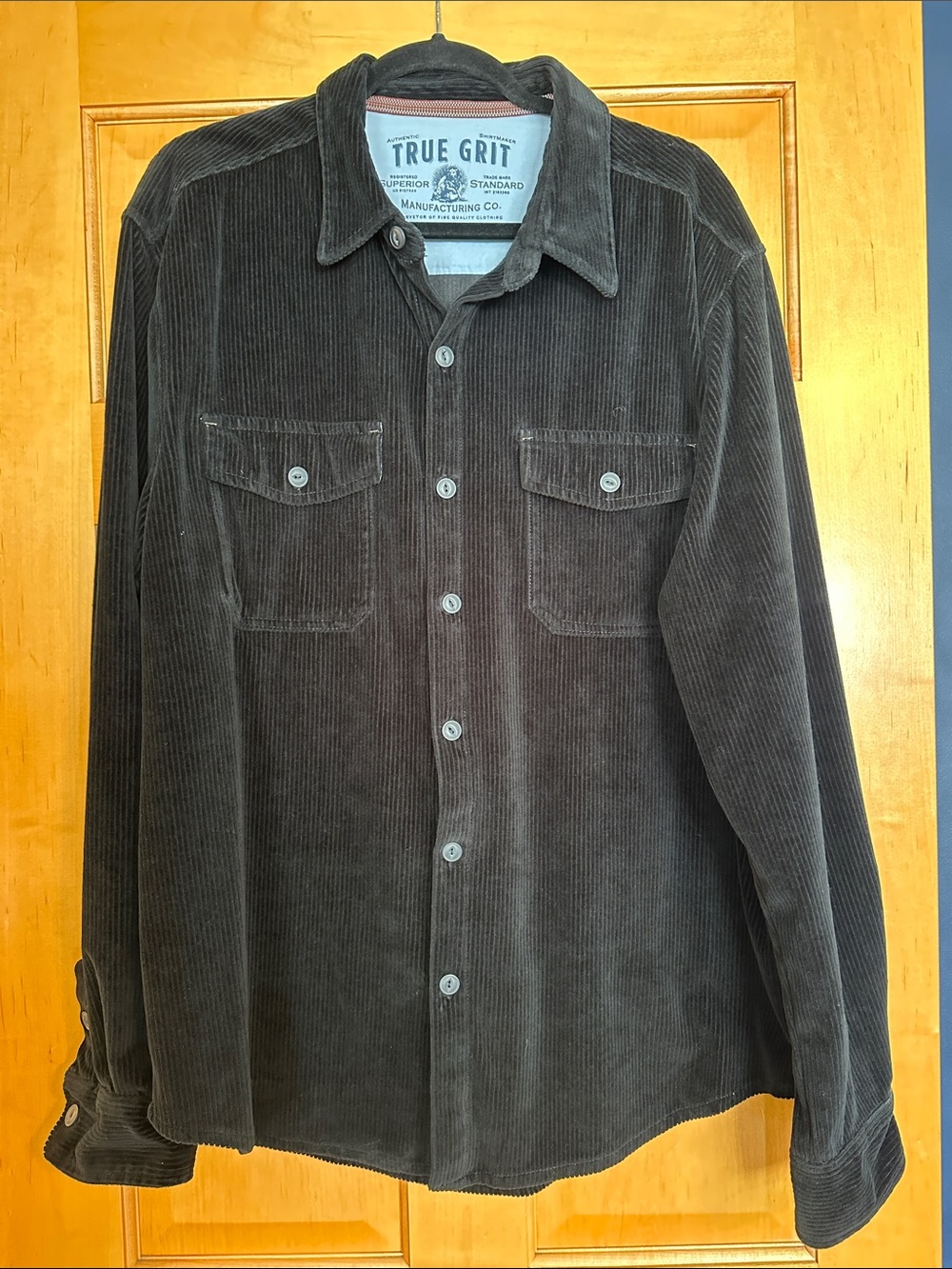 True Grit Men's black Corduroy Shirt